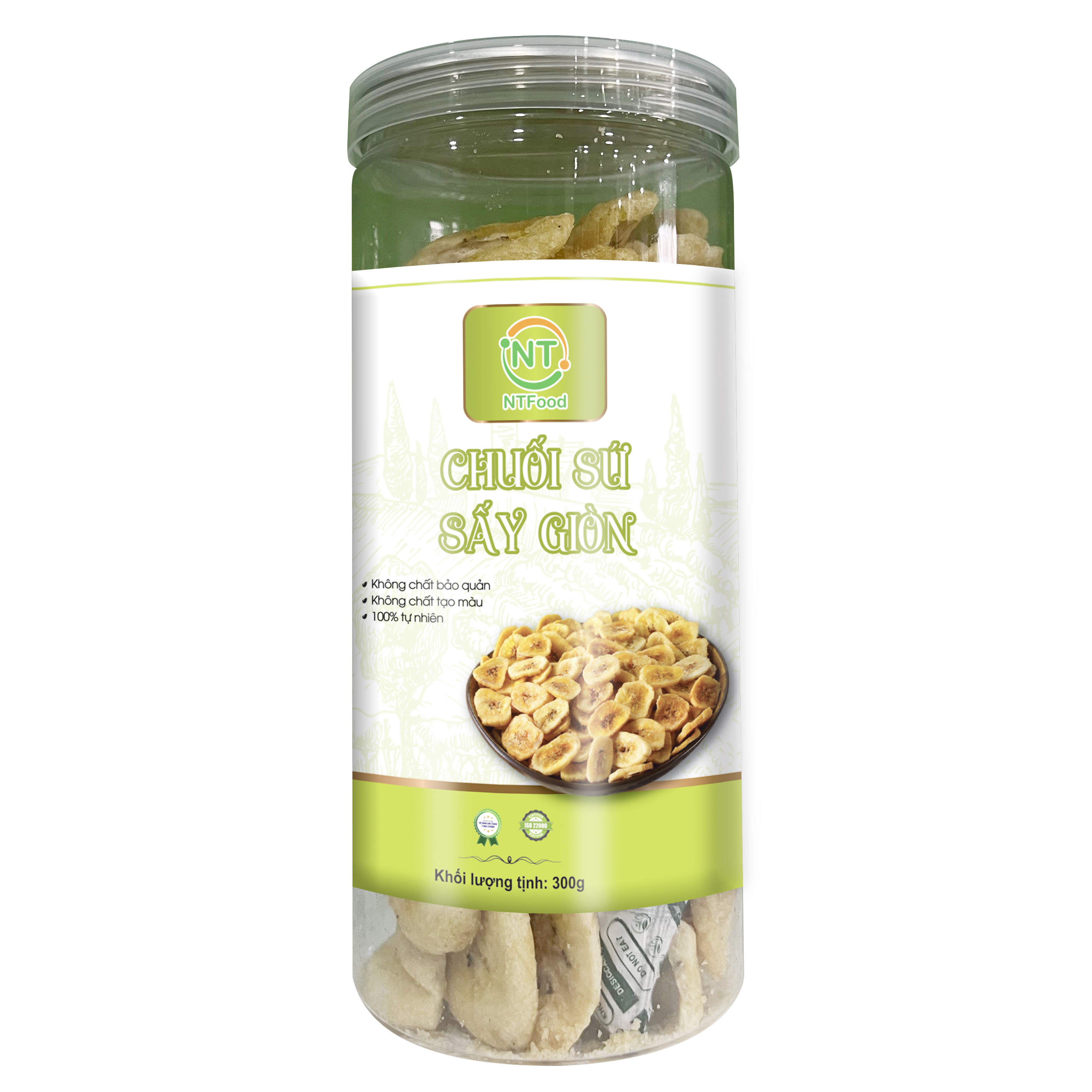 Chuối sứ sấy giòn NTFood hủ Pet 300g - Nhất Tín Food