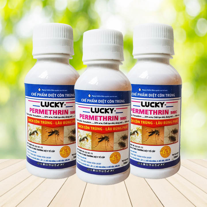 COMBO 3 Chế phẩm diệt muỗi, kiến, gián LUCKY PERMETHRIN 50EC 100ml