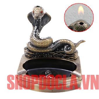 Gạt tàn thuốc kiêm bật lửa 12 con giáp mạ đồng nhiều hình