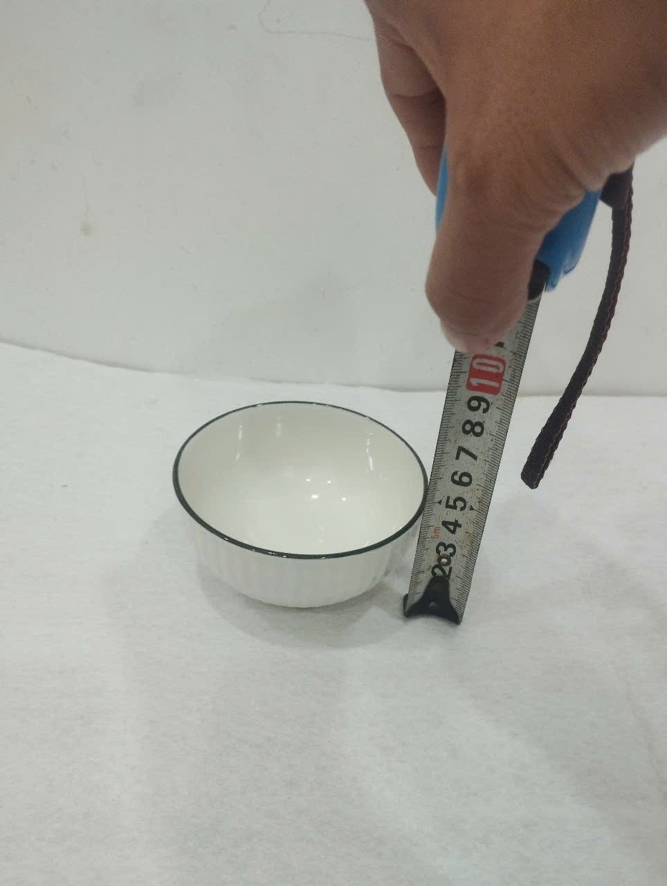 Combo 10 chén hoặc 5 chén chấm sứ sọc viền đen 9cm