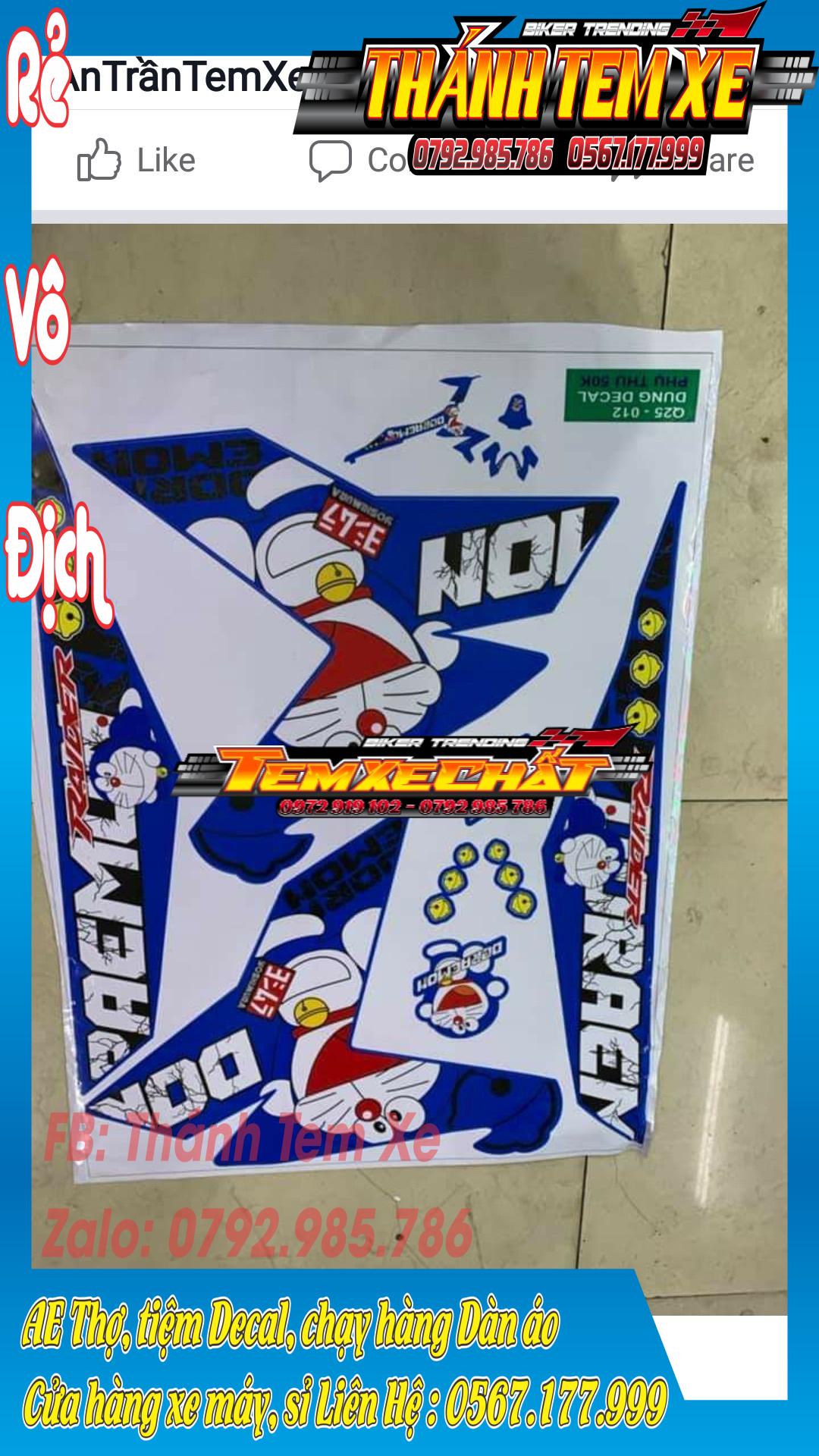 [KÈM QUÀ TẶNG] Tem rời satria- raider, doremon