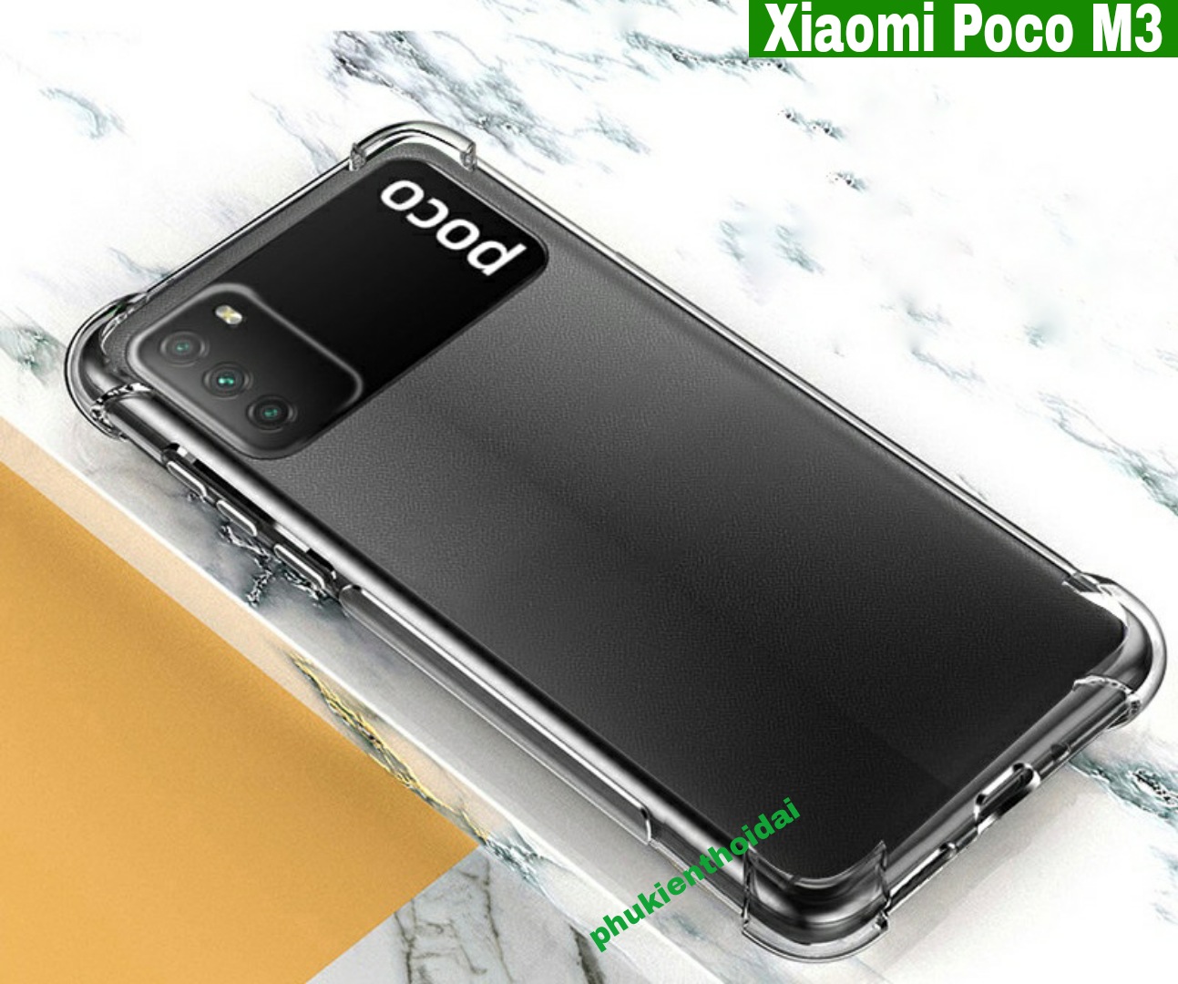 Ốp lưng Poco M3 / Poco M5 dẻo trong suốt lồi 4 góc chống sốc lâu ố vàng