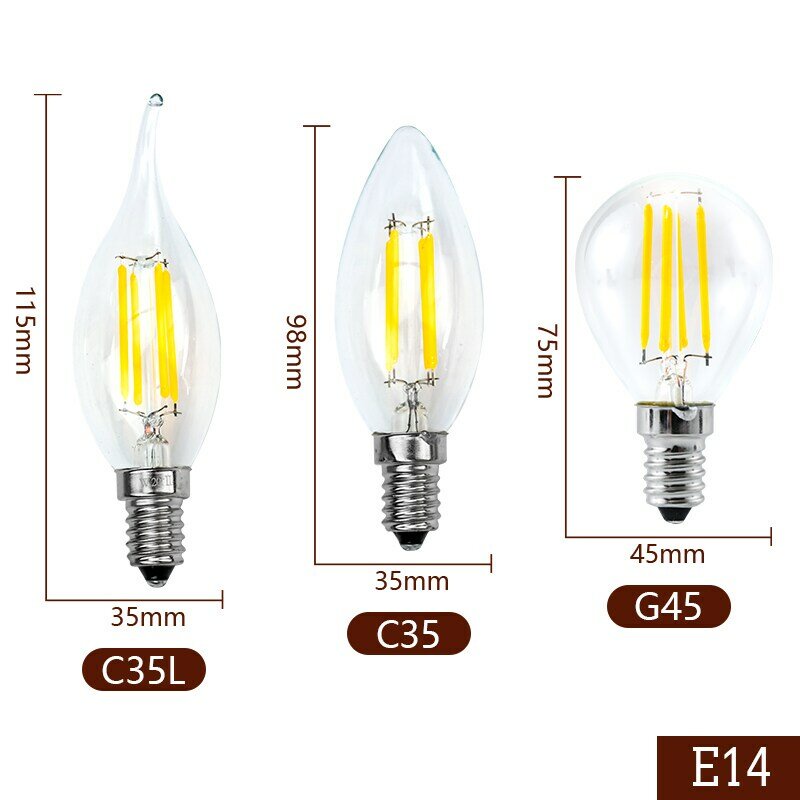 Bóng Edison C35 quả nhót / led râu (bóng nến) 4w đuôi E14