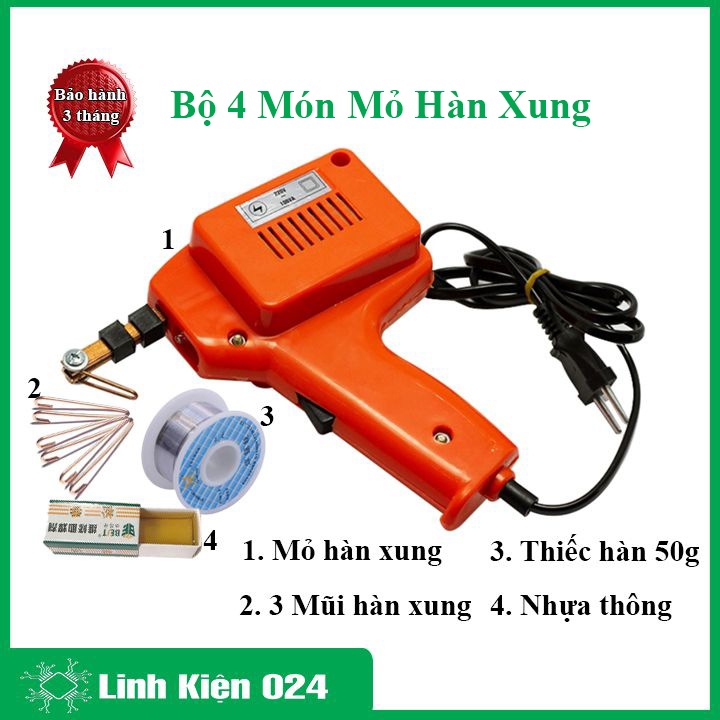 Bộ 4 món mỏ hàn xung 220v 100w và phụ kiện