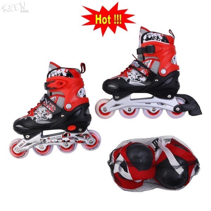 Phân phối Giày Trượt Patin Trẻ Em Long Feng 906 nhiều màu kèm đồ bảo hộ