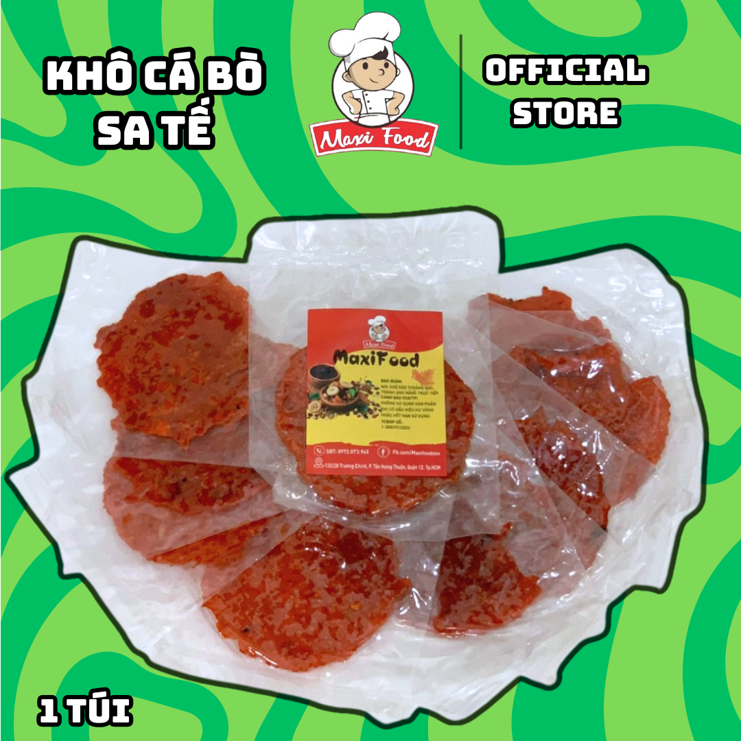 1 miếng khô cá bò sa tế ép miếng maxifood