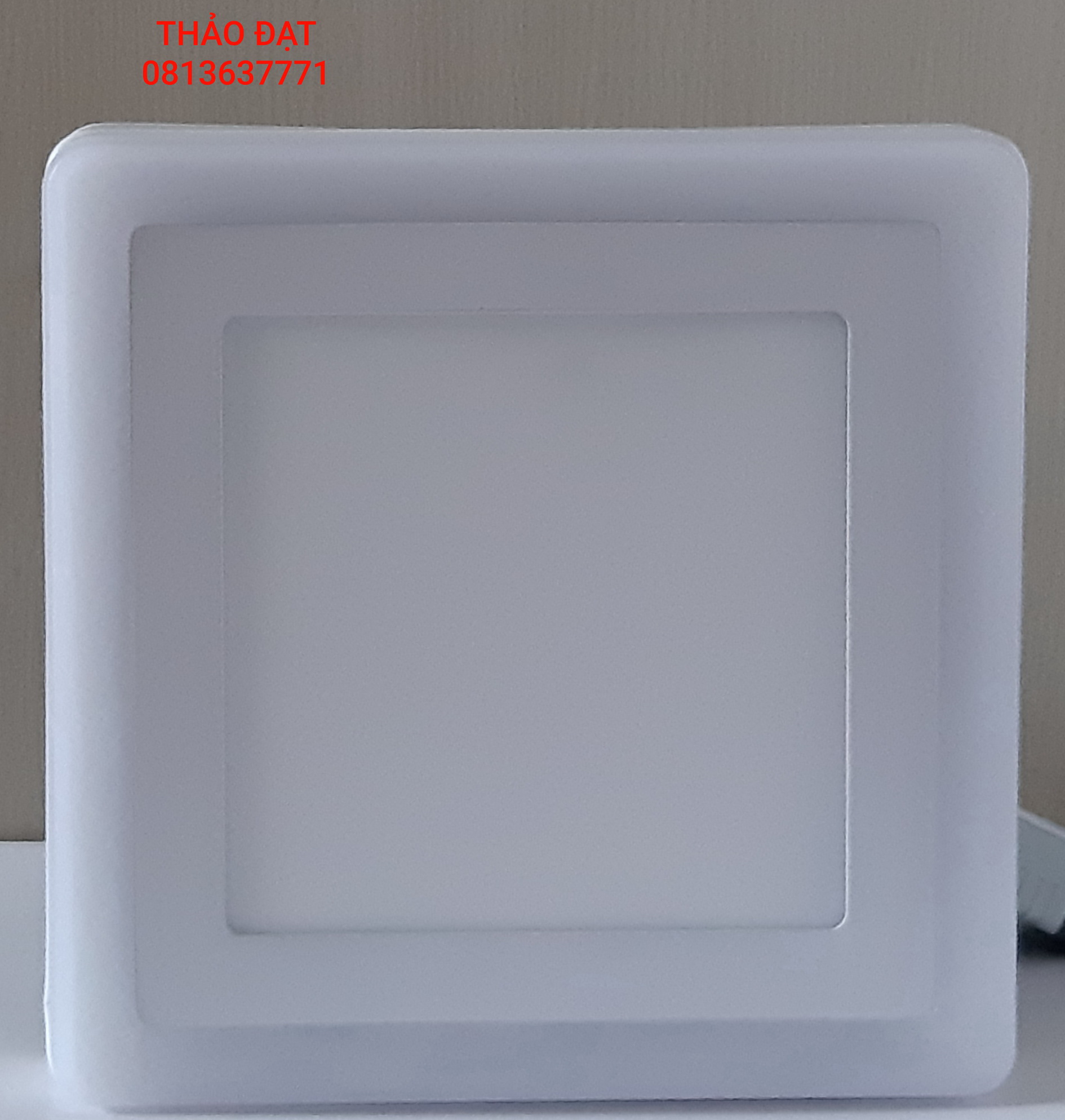 ĐÈN LED ỐP TRẦN VUÔNG - 3 CHẾ ĐỘ MÀU 12W+4W