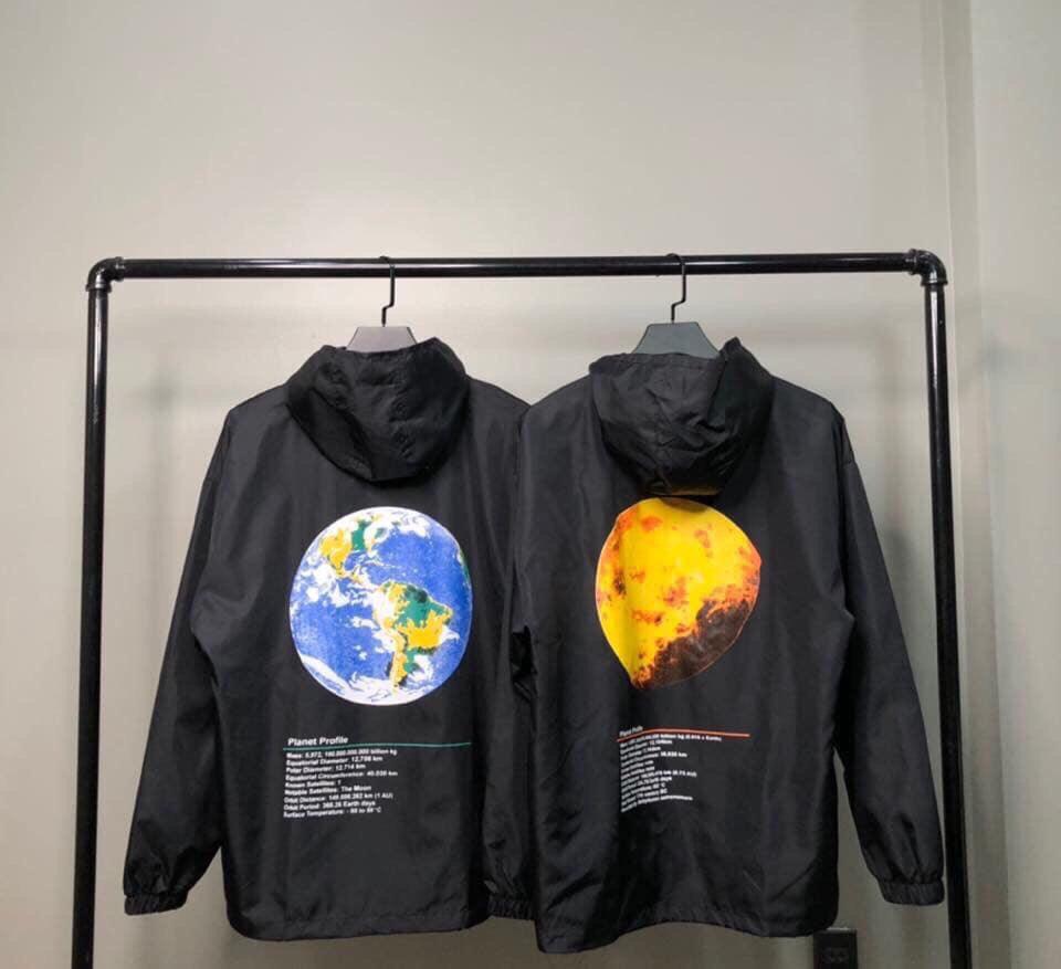 [HCM] Áo Khoác nam nữ  Unisex form rộng dây khóa thêu họa tiết kiểu Hàn Quốc