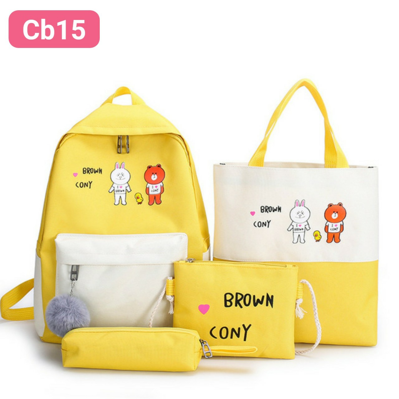 balo combo 4 món gấu brown cb15