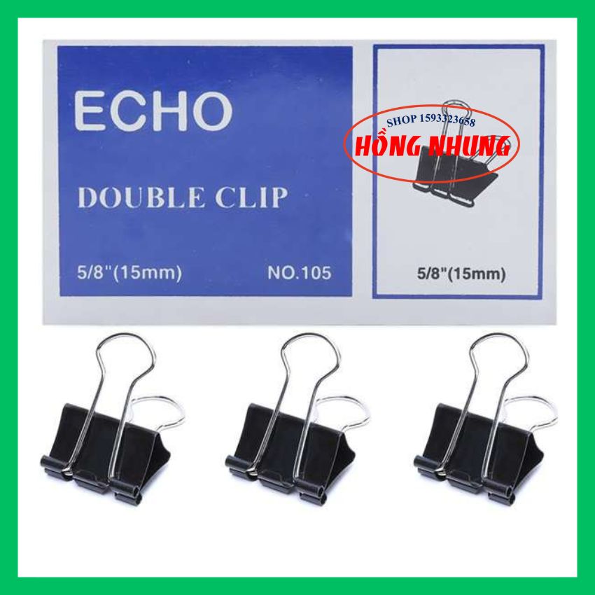 1 hộp nhỏ kẹp bướm đen echo 15mm, 19mm, 25mm, 1 hộp =12 cái