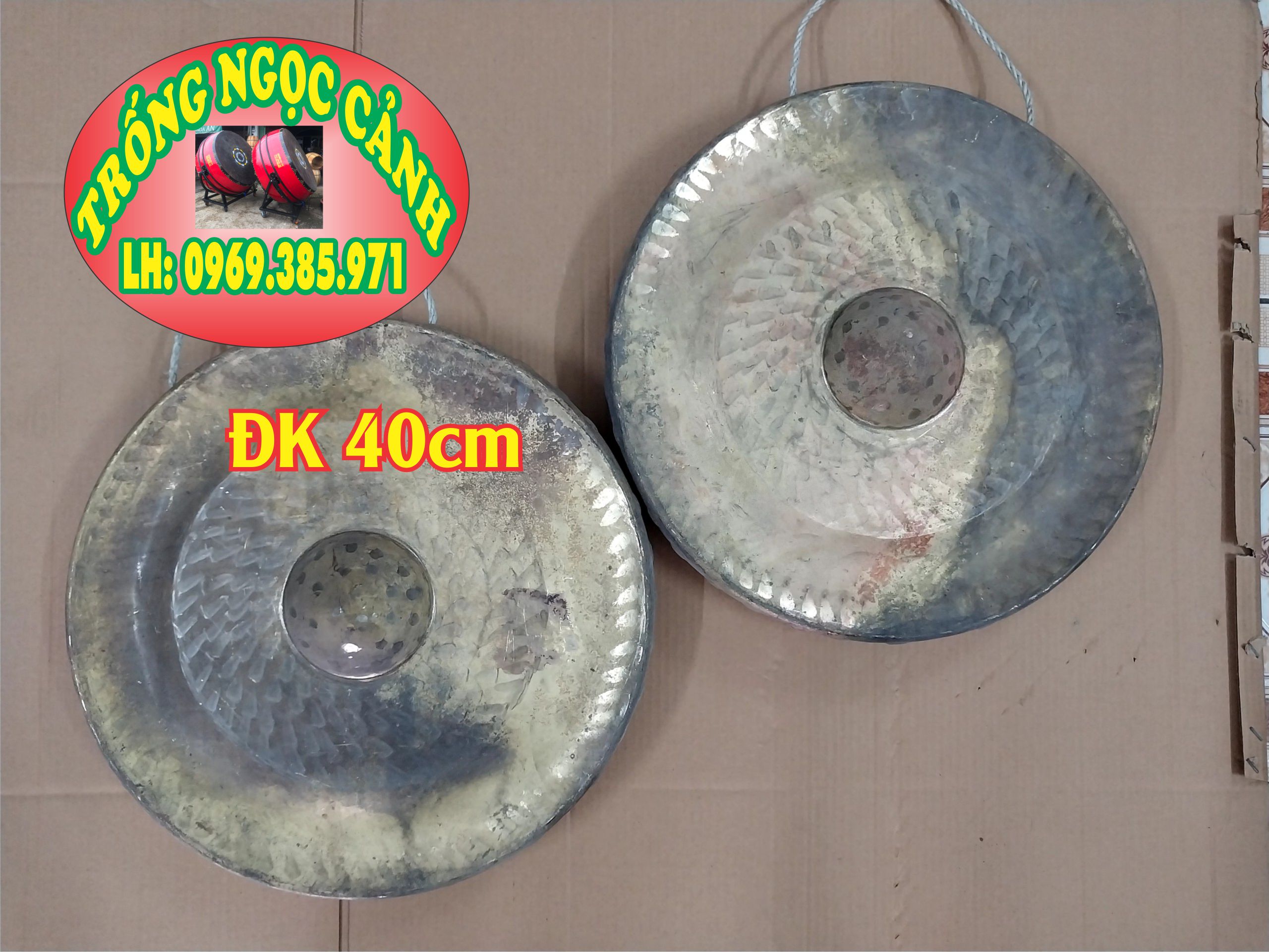 Cồng chiêng nhạc cụ bằng đồng cỡ 20cm, 30cm, 40cm, 45cm, 50cm