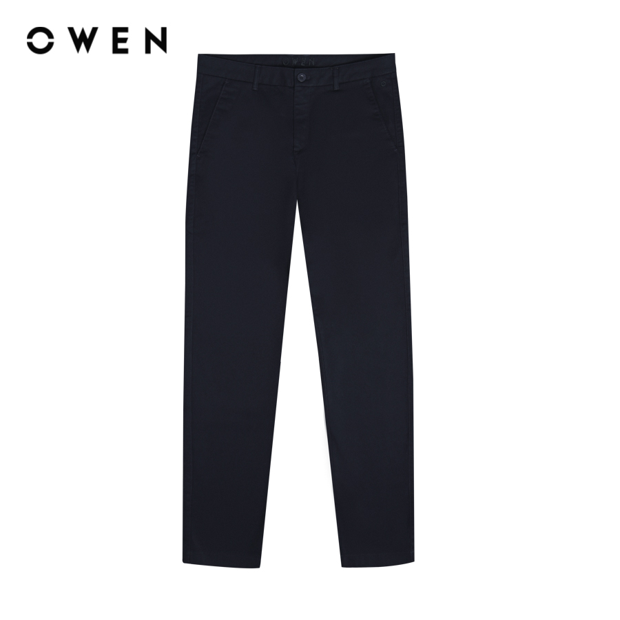 Owen - quần khaki slim fit qksl231794 màu navy chất liệu cvc spandex