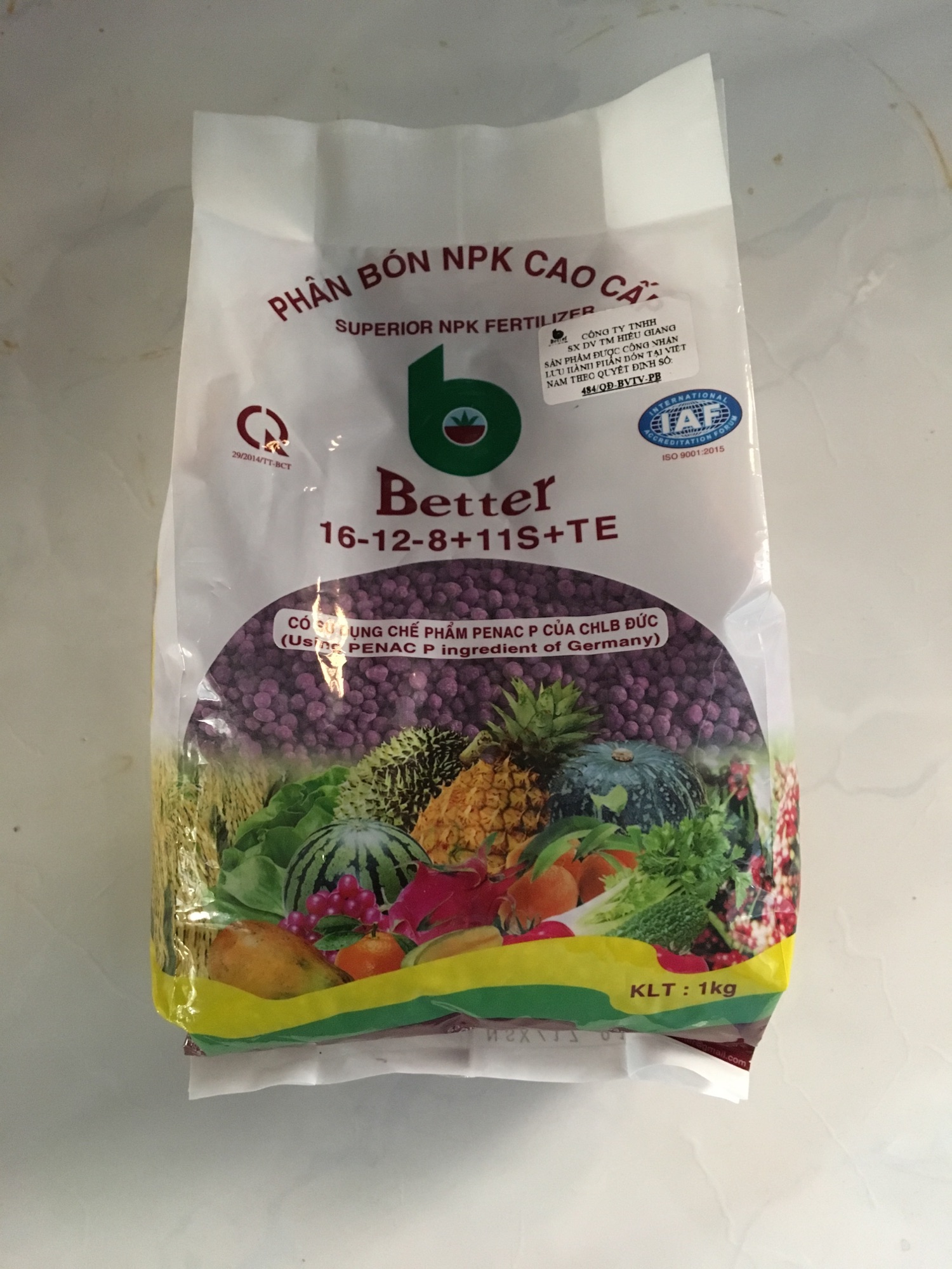 Phân bón NPK CAO CẤP BETTER 16-12-8+11S+TE  1KG/GÓI
