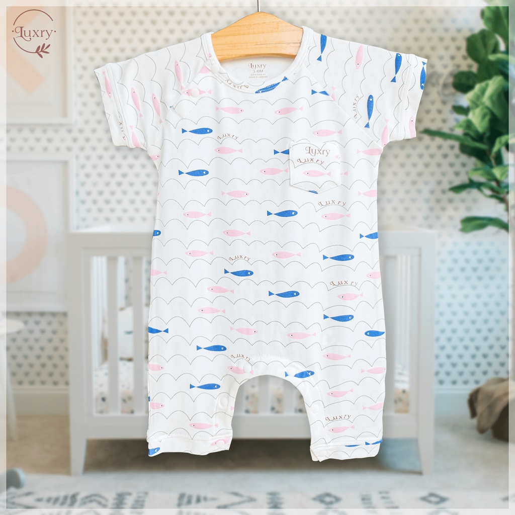 Bodysuit Cộc Cài Lệch Dành Cho Bé Sơ Sinh