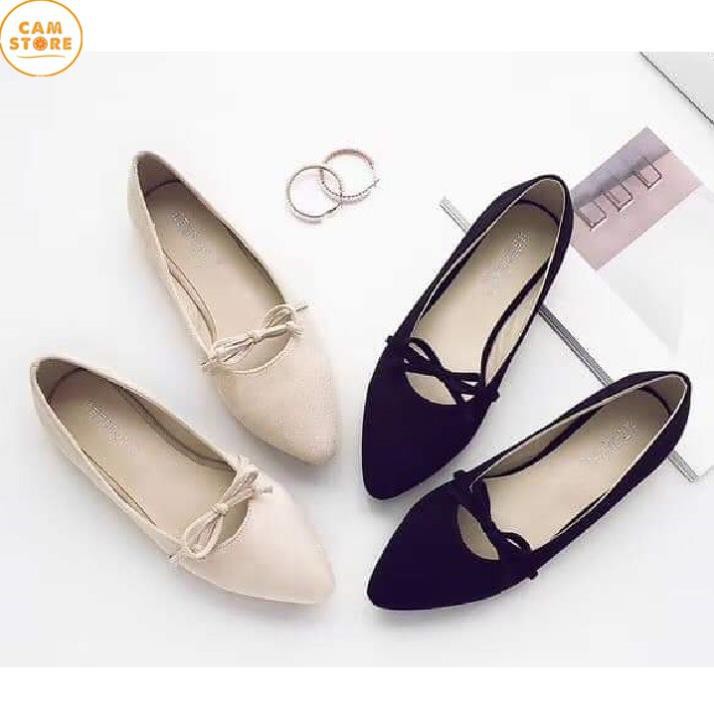 [Freeship đơn từ 0đ] C1 - Giày nữ búp bê thắt lơ siêu cute