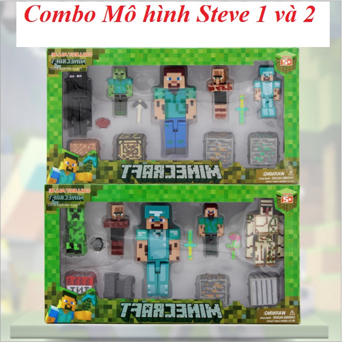 [HCM]Combo bộ mô hình nhân vật steve Minecraft cực đẹp