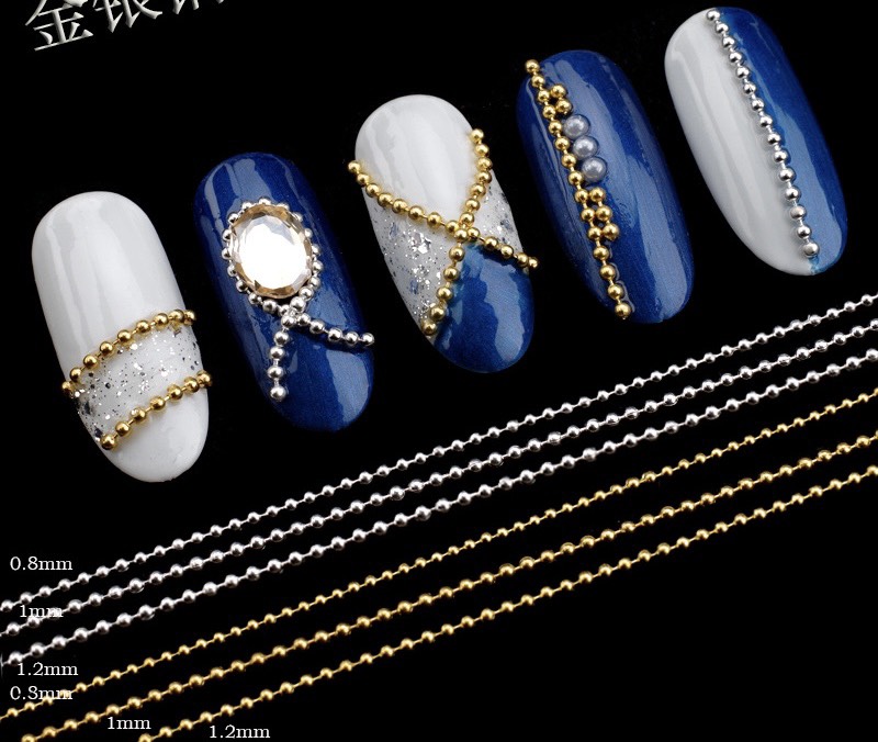 Phụ kiện dây bi trang trí móng tay nail