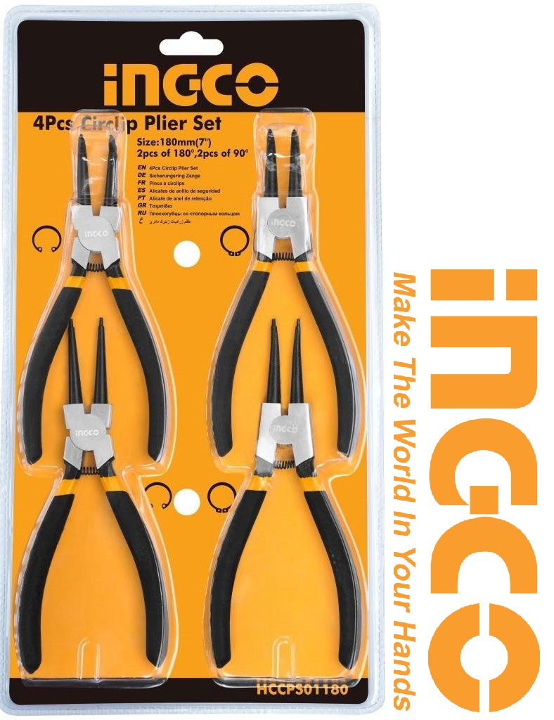 Bộ 4 kìm mở phe 7inch 180mm Total THT114041