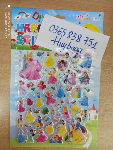 1 Vỉ 50 Hình Dán Sticker Nổi 3D