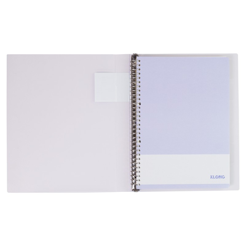 Sổ còng kẻ ngang A4 Klong MS 523 nét đứt còng sắt ruột 100 tờ, kèm tab phân trang nhựa gắn binder VppTueminh