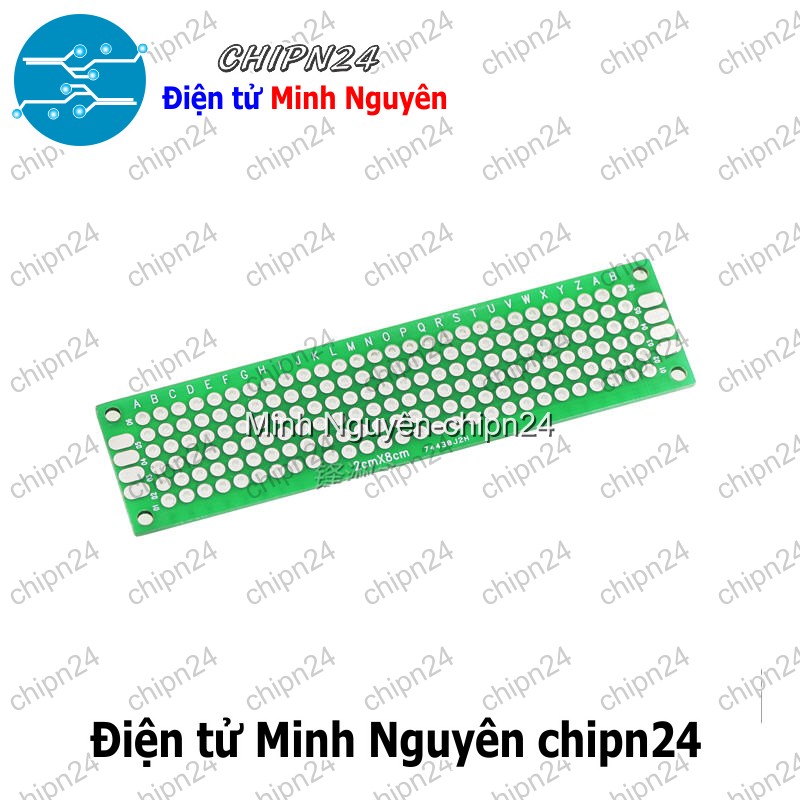 [2 tấm] Testboard 2 mặt Thủy tinh 2x8cm (Board đồng đục lỗ PCB, Testboard cắm hàn) - HH002530