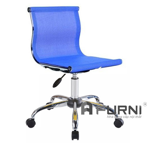 Ghế quầy thấp tăng giảm ghế quầy kĩ thuật viên ghế bar lưng lưới chân xoay có lưng tựa nhập khẩu có sẵn màu xanh dương tại nội thất furni hcm / stool in hcm city