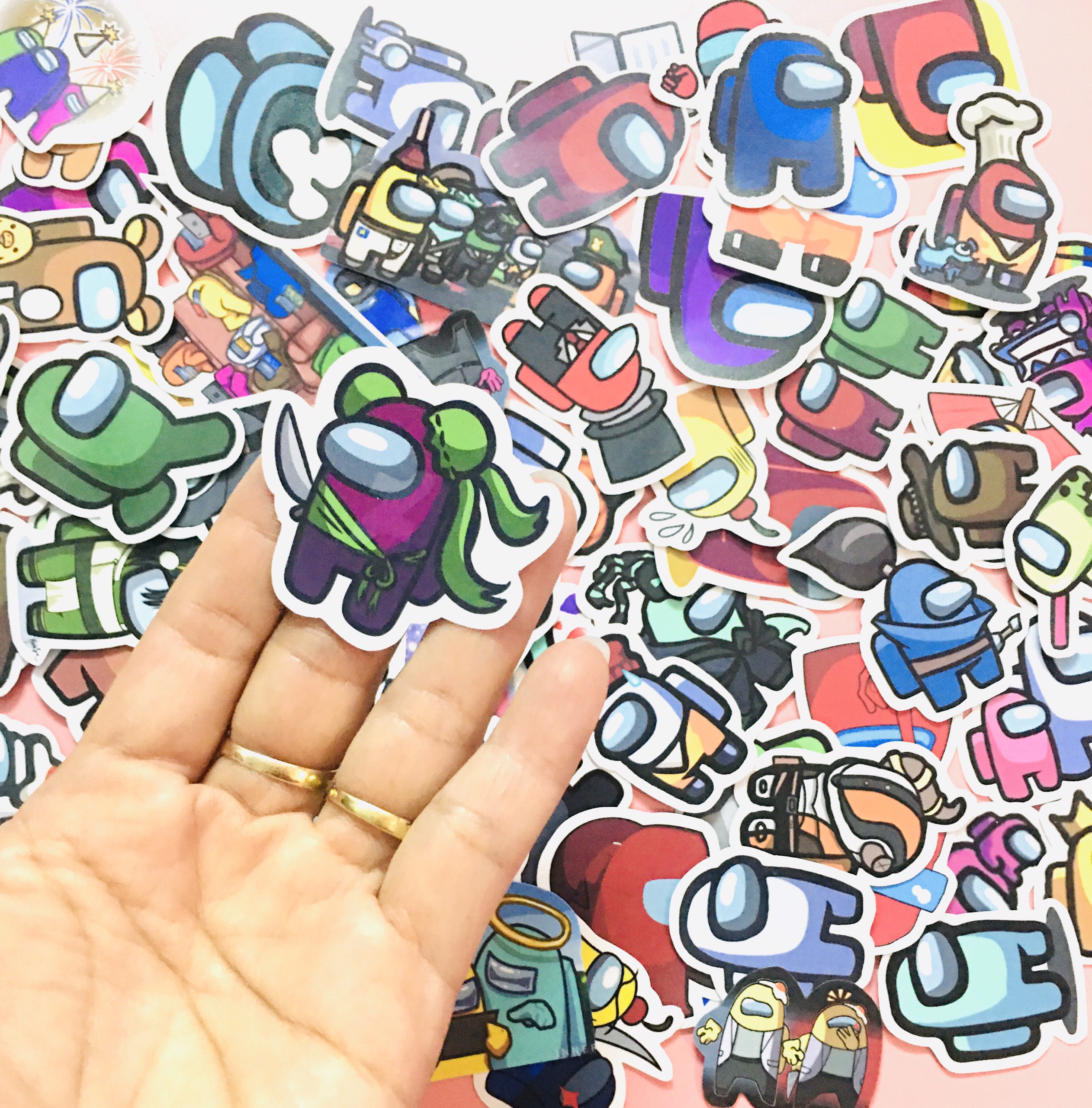 Sticker Among Us set 30-60 ảnh decal hình dán ép lụa