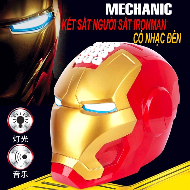Két Đựng Mini - Két sắt Thông Minh Hình Siêu Anh Hùng Iron Man big size