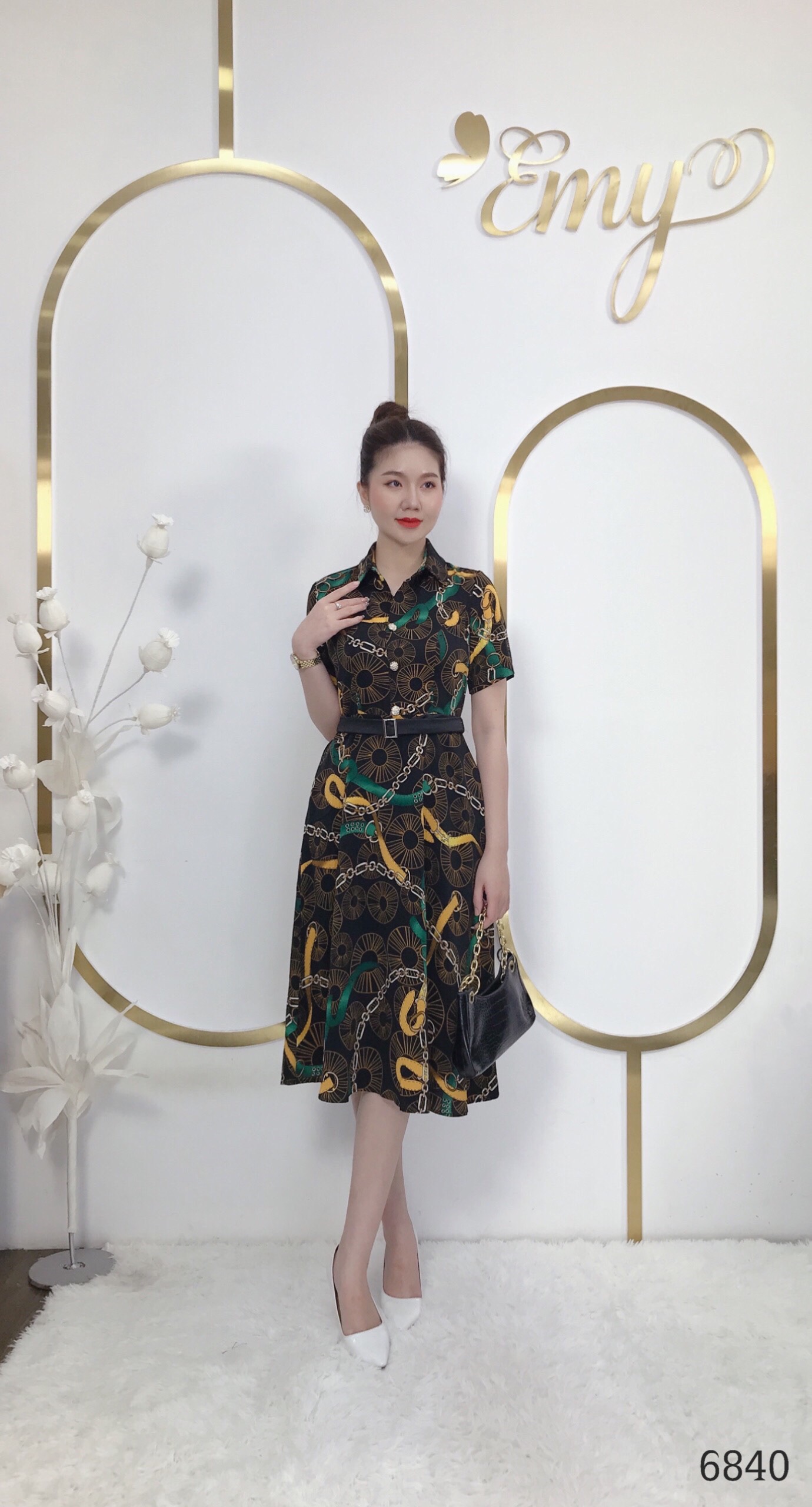Đầm EMY EM6840 Xoè Lụa Mango