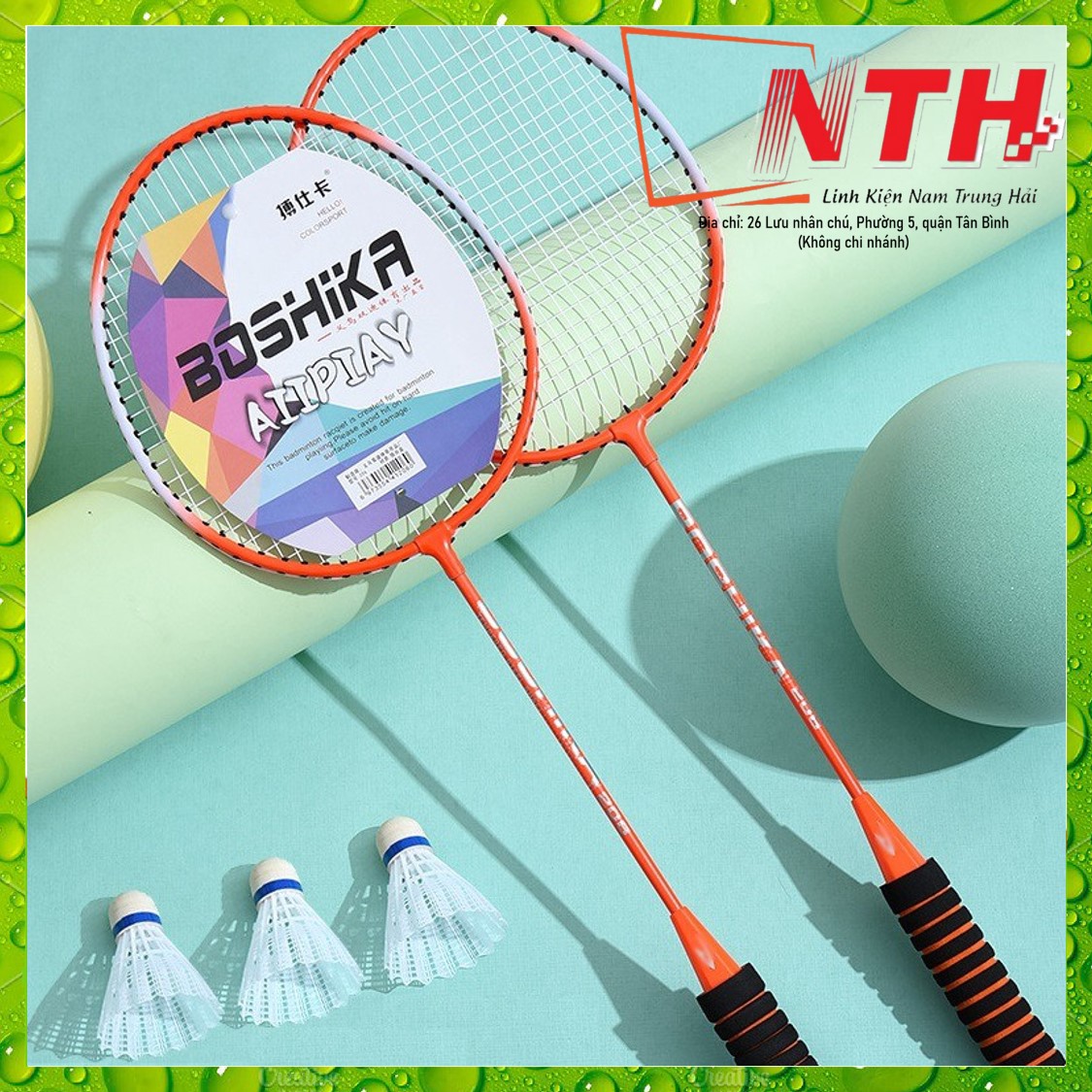 Combo set 2 chiếc vợt cầu lông tặng kèm 03 quả cầu lông giá học sinh sinh