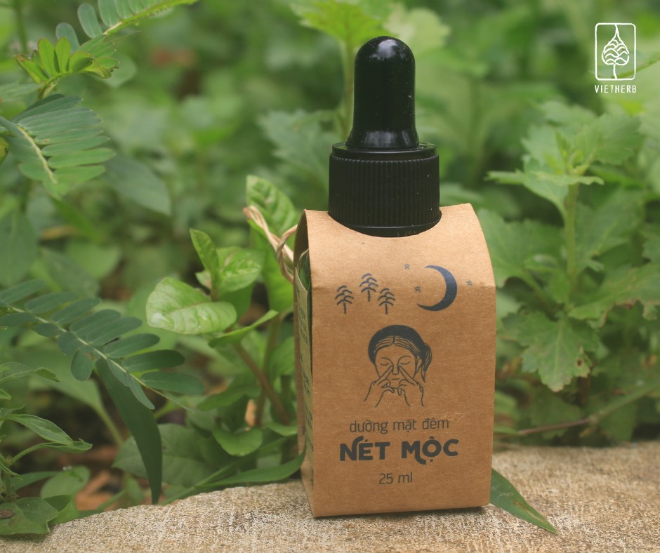 DƯỠNG MẶT ĐÊM NÉT MỘC (25ml - dầu mù u, dầu vừng và dầu hạt lanh) - VietHerb
