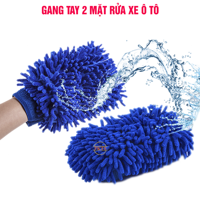 Găng tay bao tay lau chùi rửa vệ sinh ô tô xe máy xe hơi xe tải kính đồ gỗbao lay loại san hô 2 mặt giao ngẫu nhiên