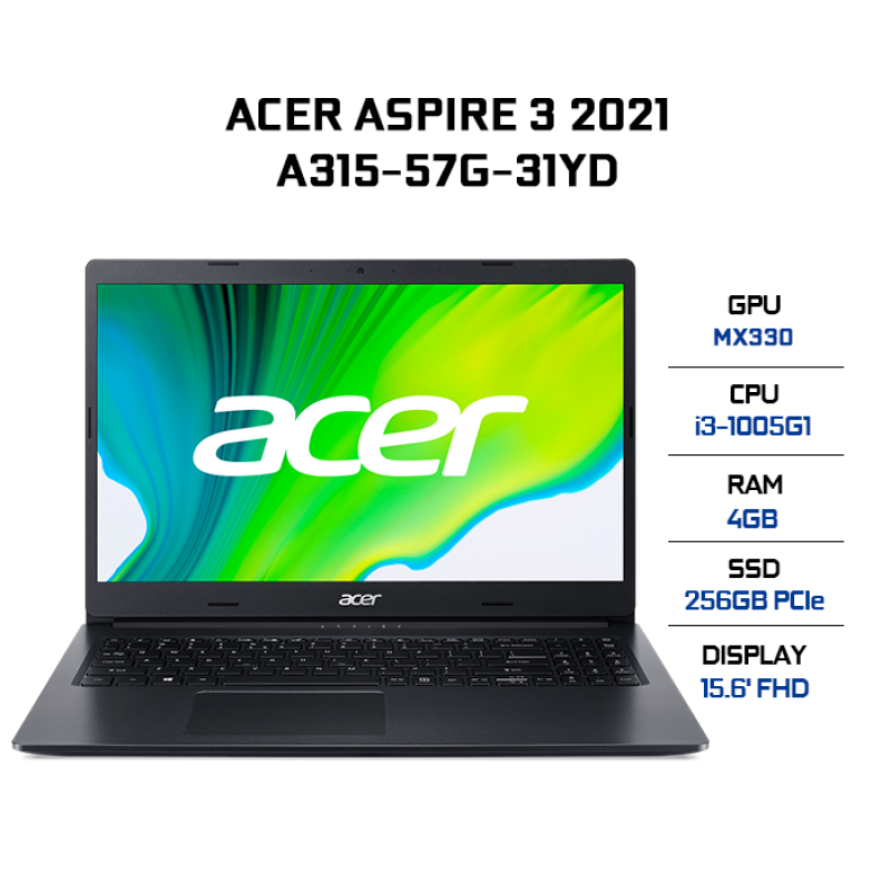 Bảng giá Laptop Acer Aspire 3 A315-57G-31YD i3-1005G1 | 4GB | 256GB | VGA MX330 2GB | 15.6 FHD | Win 10 Phong Vũ