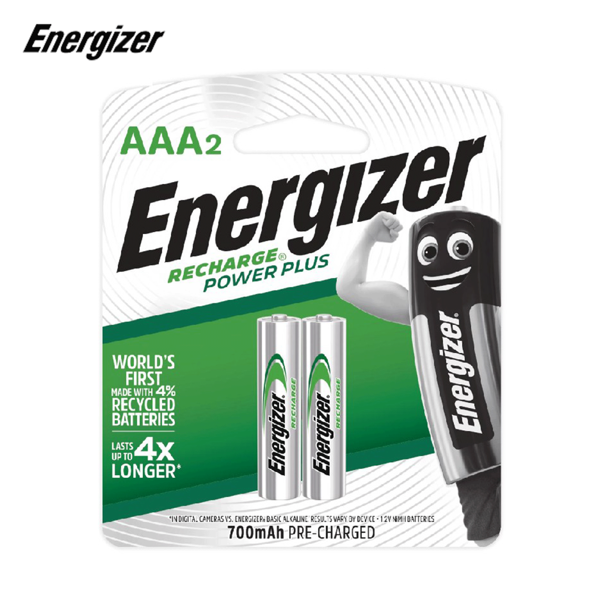 Pin sạc energizer powerplus aaa 700mah nh12 rp2 - vỉ 2 viên - hàng chính hãng