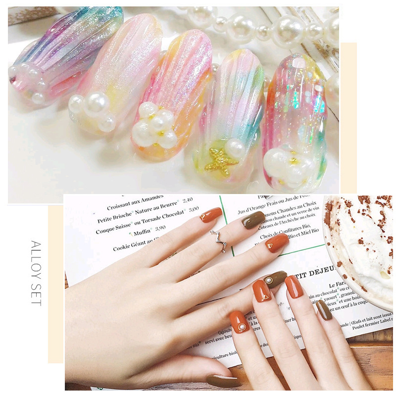 Set ngọc trai nửa trang trí móng