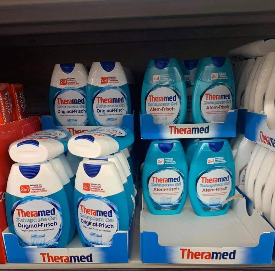 [Hàng Đức chính hãng.HN] Kem đánh răng Theramed 2in1 Đức Dạng ống dẹp{hangducairberlin}