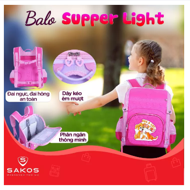 [Siêu Hot] BALO HỌC SINH SIÊU NHẸ CHỐNG GÙ SAKOS SUPER