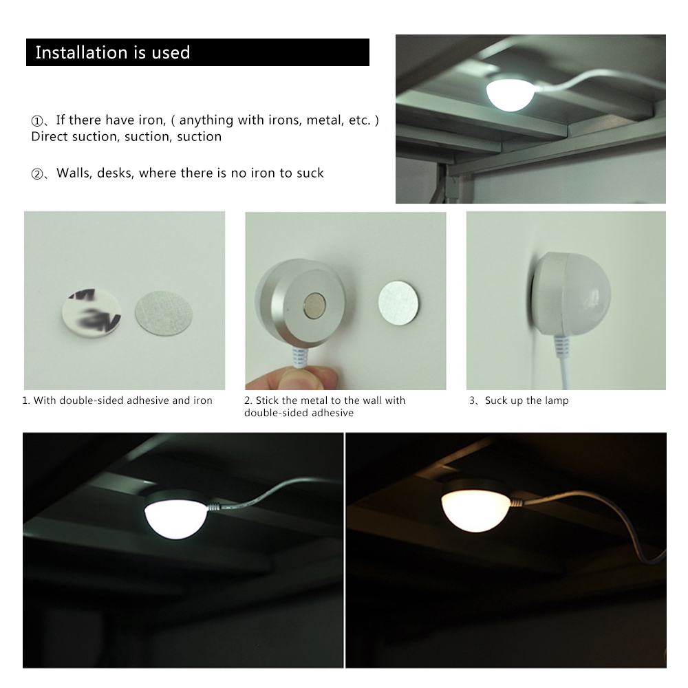 Mini LED Bulb 2W 5V USB Night Light Reading Lamp with Switch Desk Table Lamp Books Lights