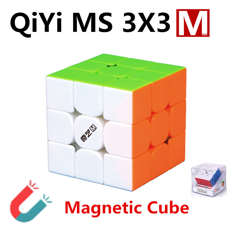 Rubik 3x3 Qiyi MS Nam châm từ tính hộp đựng bằng Mica - Bản Quốc tế Cao cấp