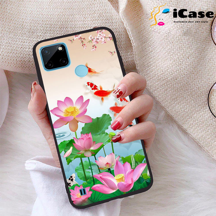 Ốp lưng Realme C21Y viền dẻo TPU BST Sen