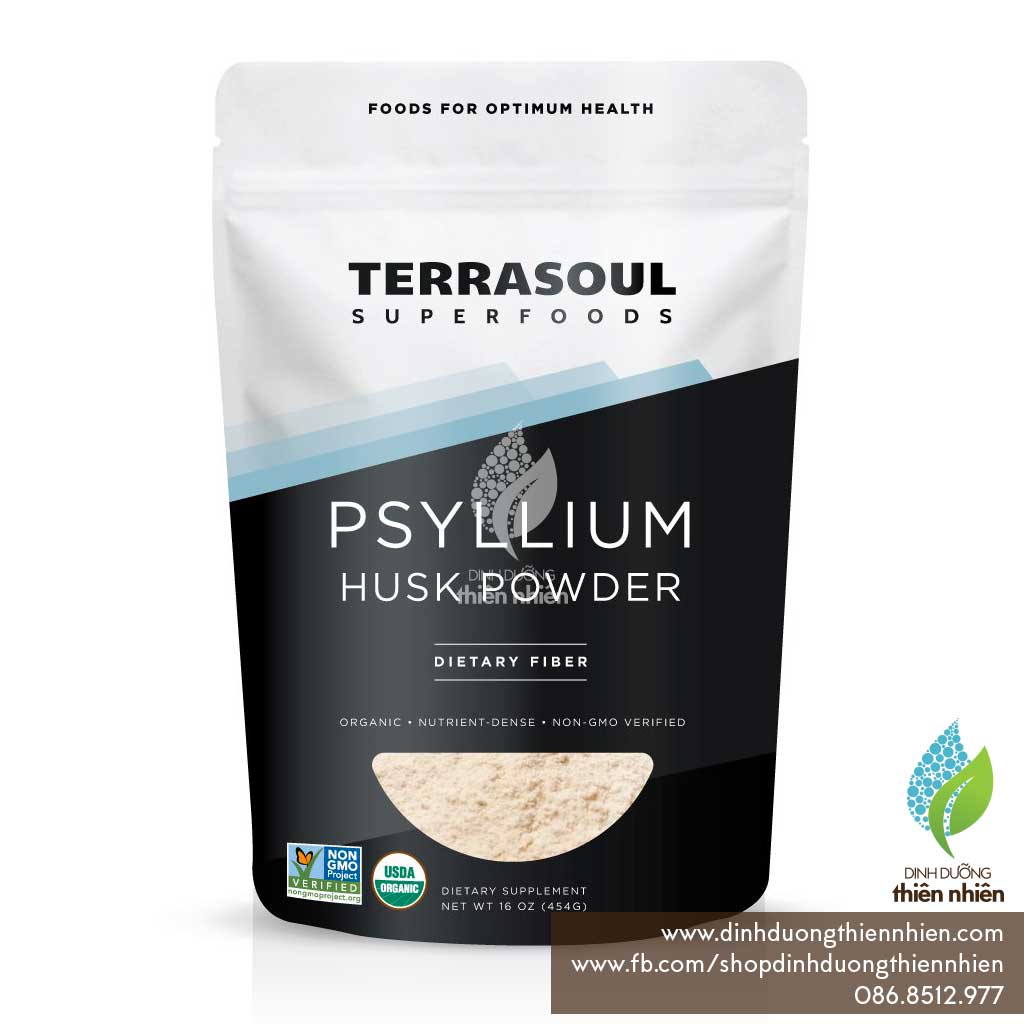 [454g TÚI NGUYÊN] Bột Vỏ Hạt Mã Đề Terrasoul Superfoods Organic Psyllium Husk 454g Túi Nguyên Dạng Mịn