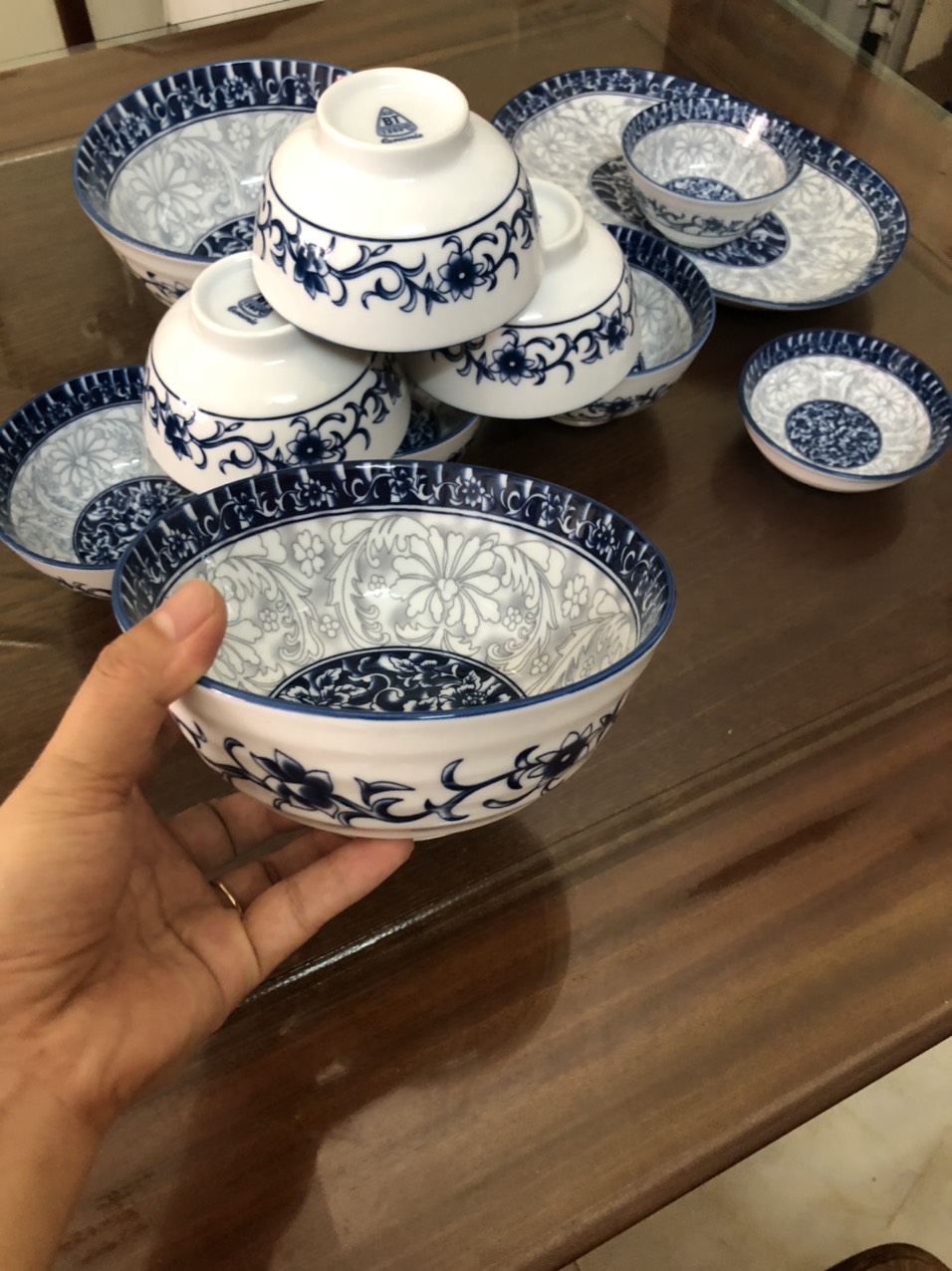 [Bán lẻ rẻ như bán buôn] sỉ com bo 10 bát ăn cơm sứ bát tràng (ms 809)11.5cm