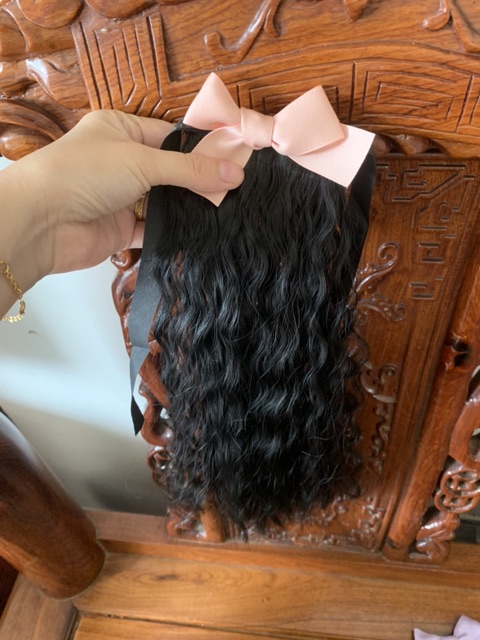 Tóc giả em bé 🥰FREESHIP😍🥰tóc cột xù đính nơ cho bé iu