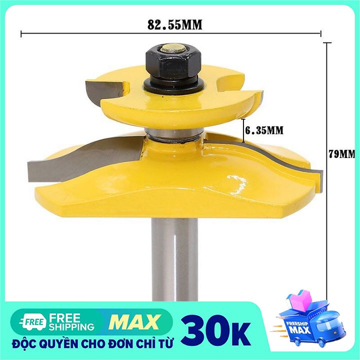 Mũi phay huỳnh đánh ván tủ bếp cốt 12ly7