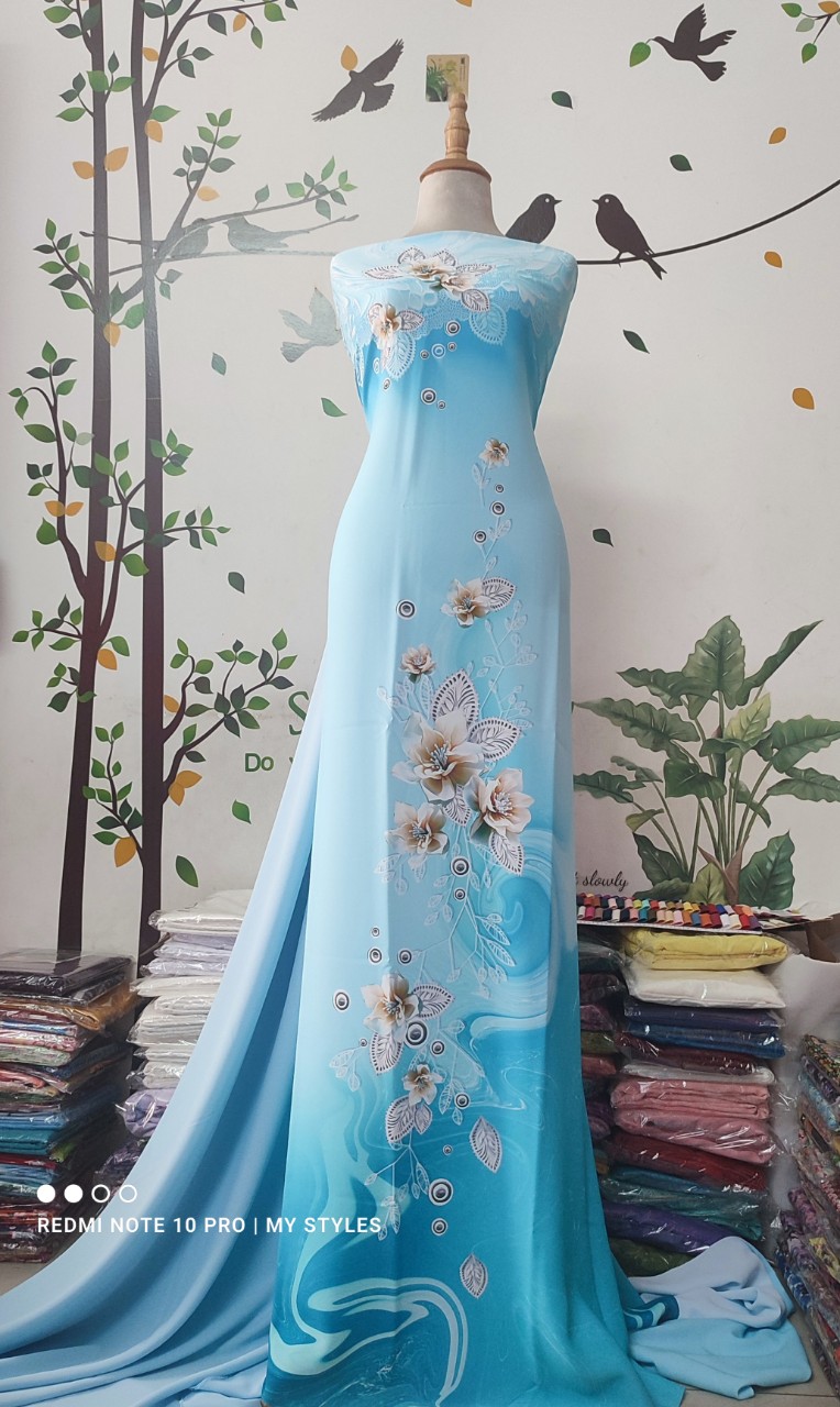 Vải áo dài đẹp lụa Thái Tuấn, mẫu thiết kế độc quyền