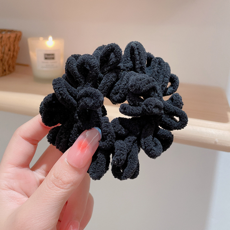 Dây buộc tóc scrunchies phong cách hàn quốc, dây chun cột tóc màu nâu, đen, trắng