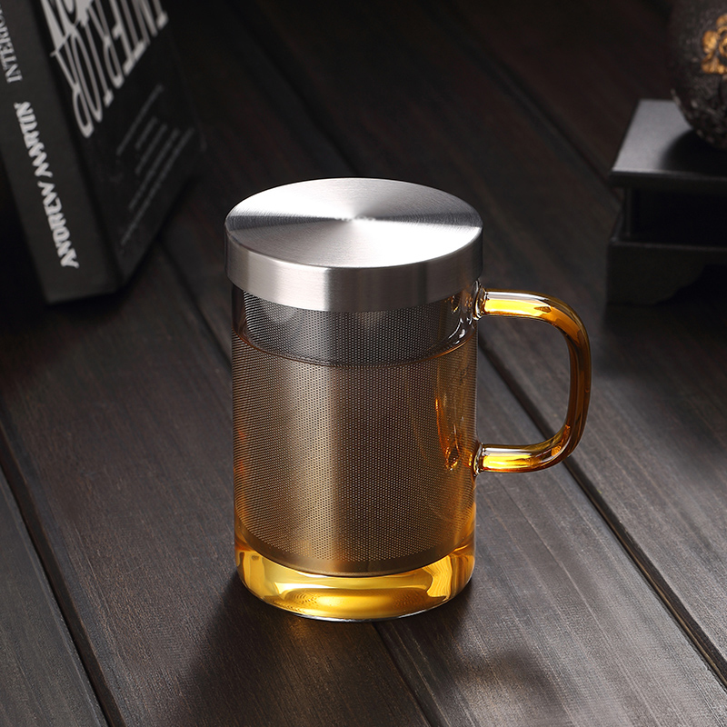 Glass tea cup with stainless filter Samadoyo S049B  - 350ml/ 500ml