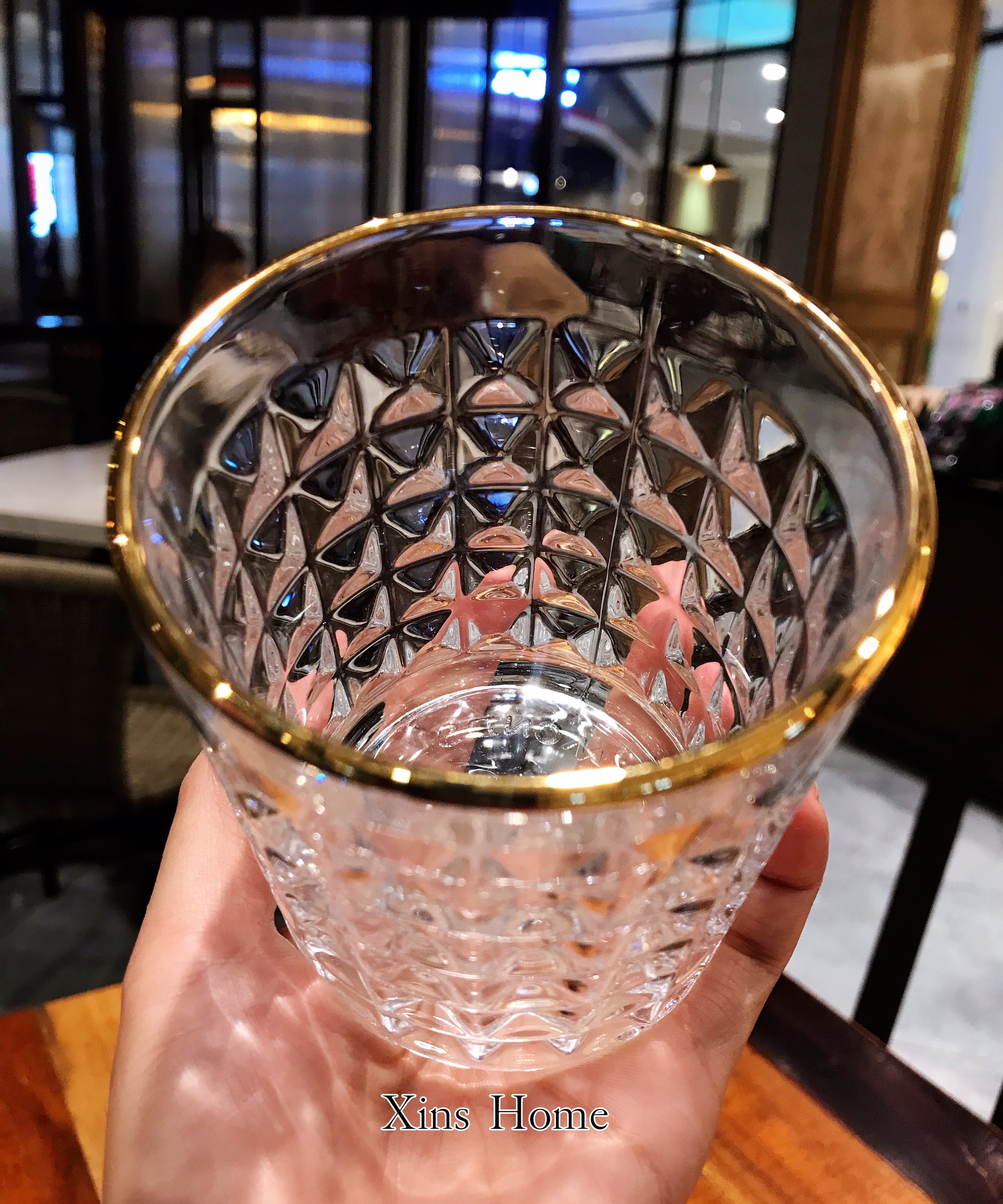 Cốc ly thủy tinh whisky PHA LÊ 🥃viền vàng