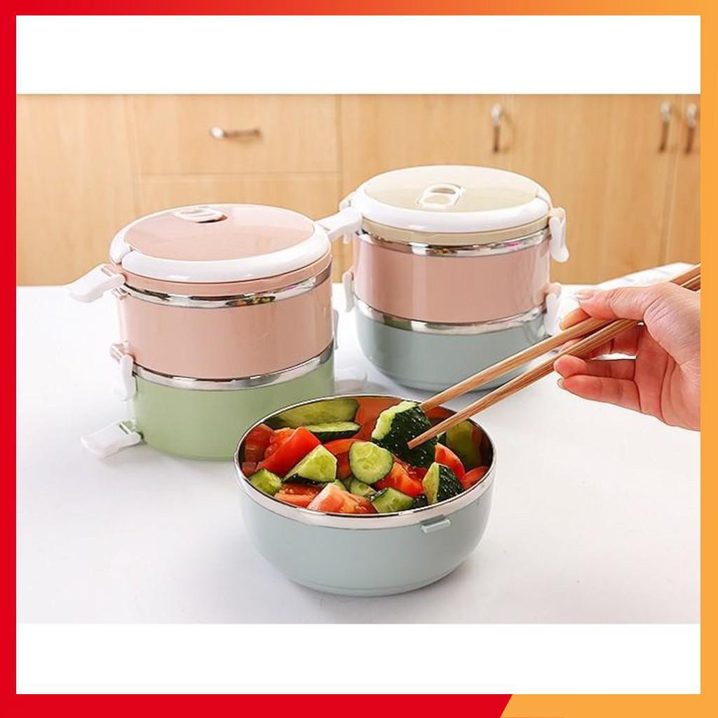 Hộp Cơm 2 Tầng Lúa Mạch Lõi Inox Nhỏ Gọn Tiện Dụng