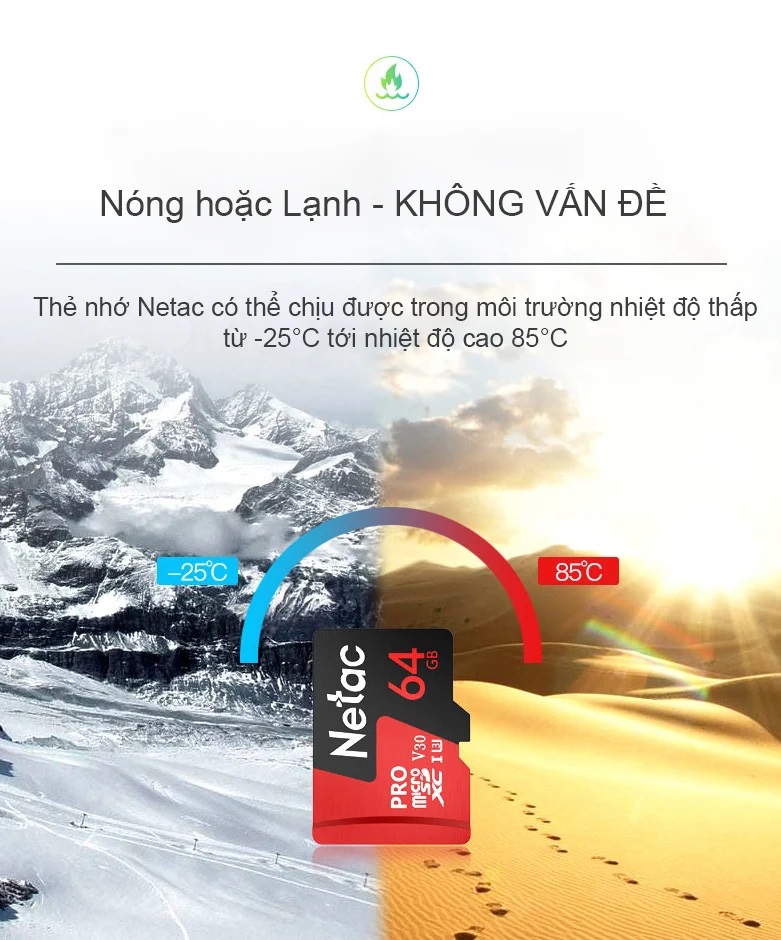 Thẻ nhớ MicroSD 64Gb Netac U3 Pro 108Mb/s